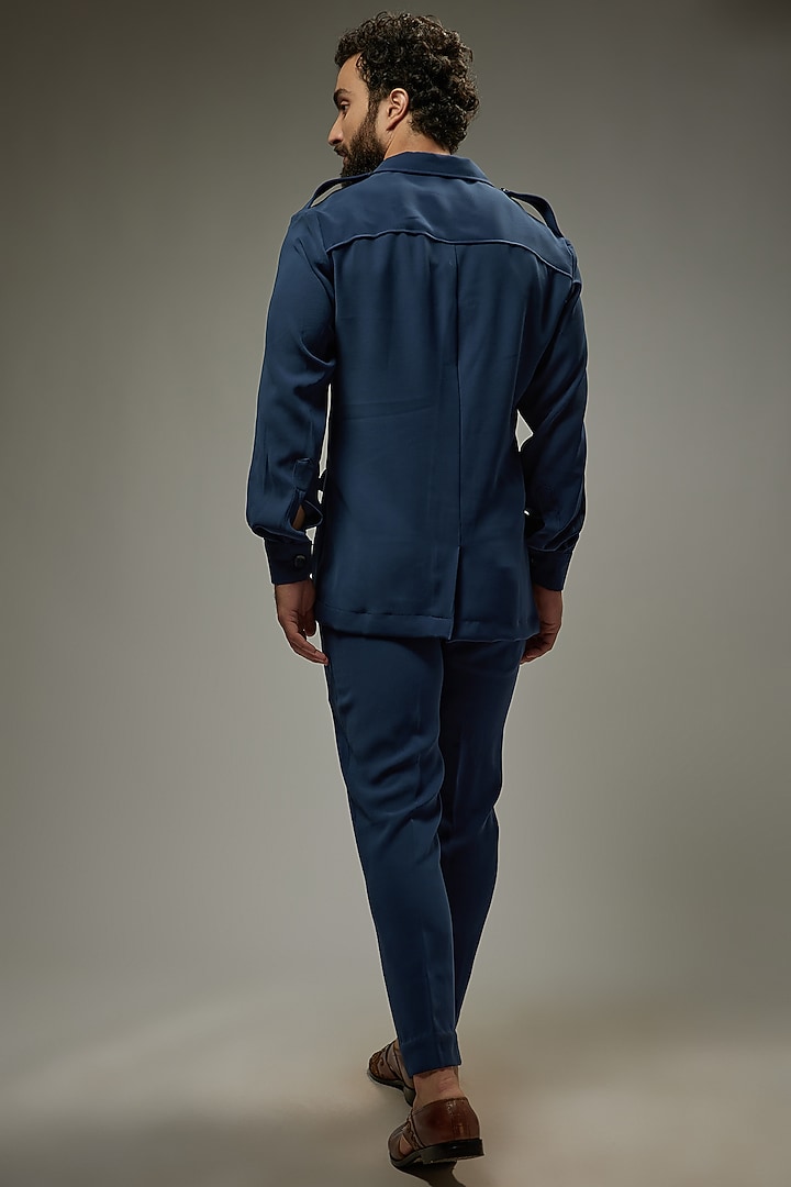 Electric Blue Japanese Rayon Co-Ord Set by Abees at Pernia's Pop Up Shop