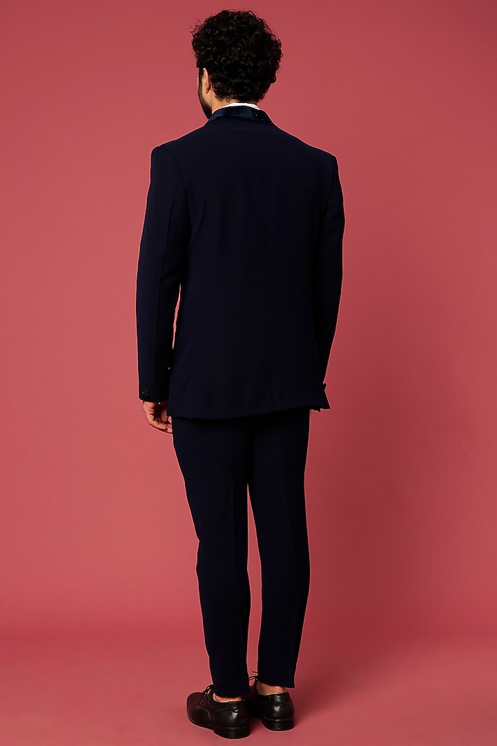 Blue Velvet Hand Worked Tuxedo Set by Abees at Pernia's Pop Up Shop