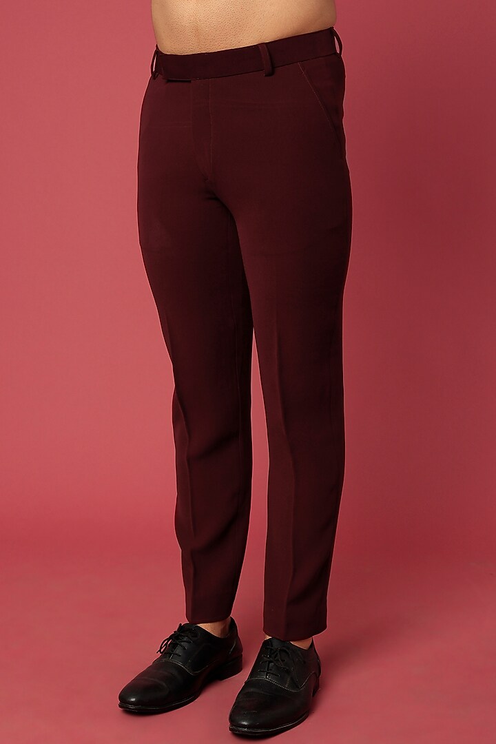 Wine Velvet Hand Worked Tuxedo Set by Abees at Pernia's Pop Up Shop