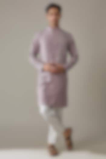 Lavender Japanese Rayon Cutdana Embroidered Kurta Set by Abees at Pernia's Pop Up Shop
