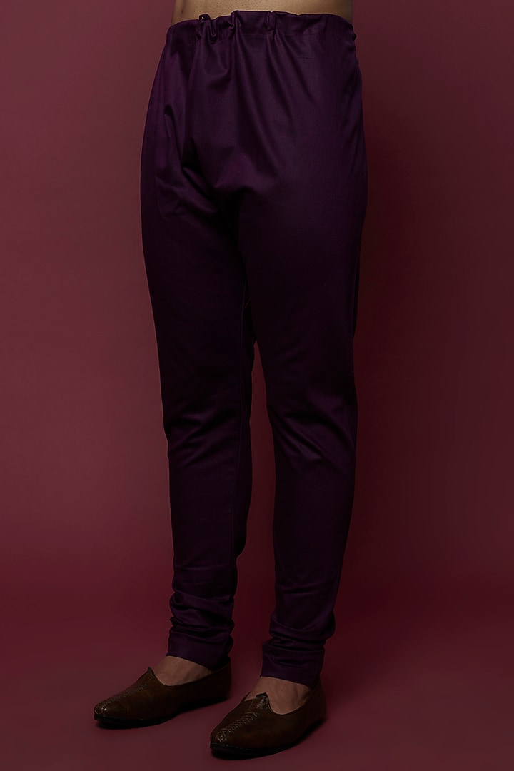 Violet Pure Cotton Embroidered Kurta Set by Abees at Pernia's Pop Up Shop