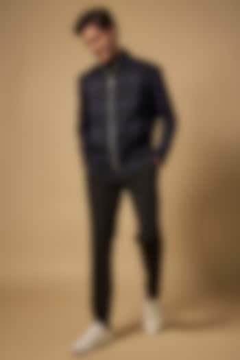 Black Tweed Bomber Jacket by Abees  at Pernia's Pop Up Shop