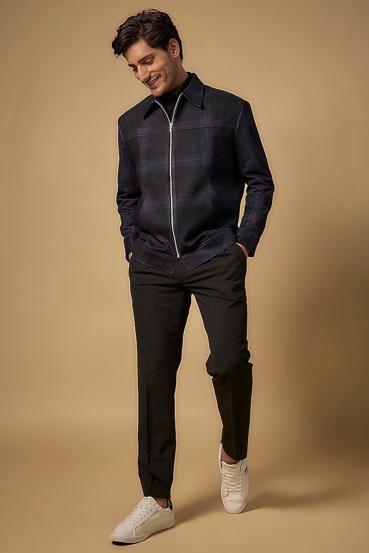 Black Tweed Bomber Jacket by Abees  at Pernia's Pop Up Shop