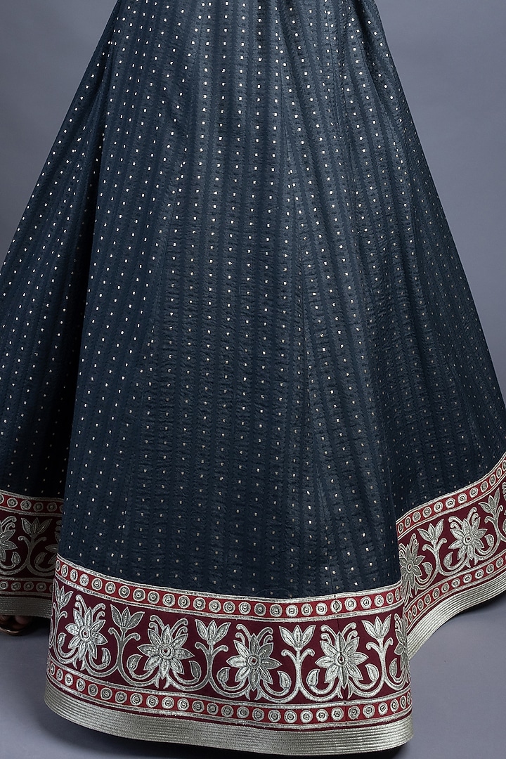 Black Chanderi Skirt Set by Abhishek Gupta at Pernia's Pop Up Shop