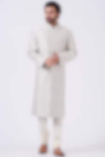 Cream Embroidered Groom Sherwani Set  by Abhishek Gupta Men at Pernia's Pop Up Shop
