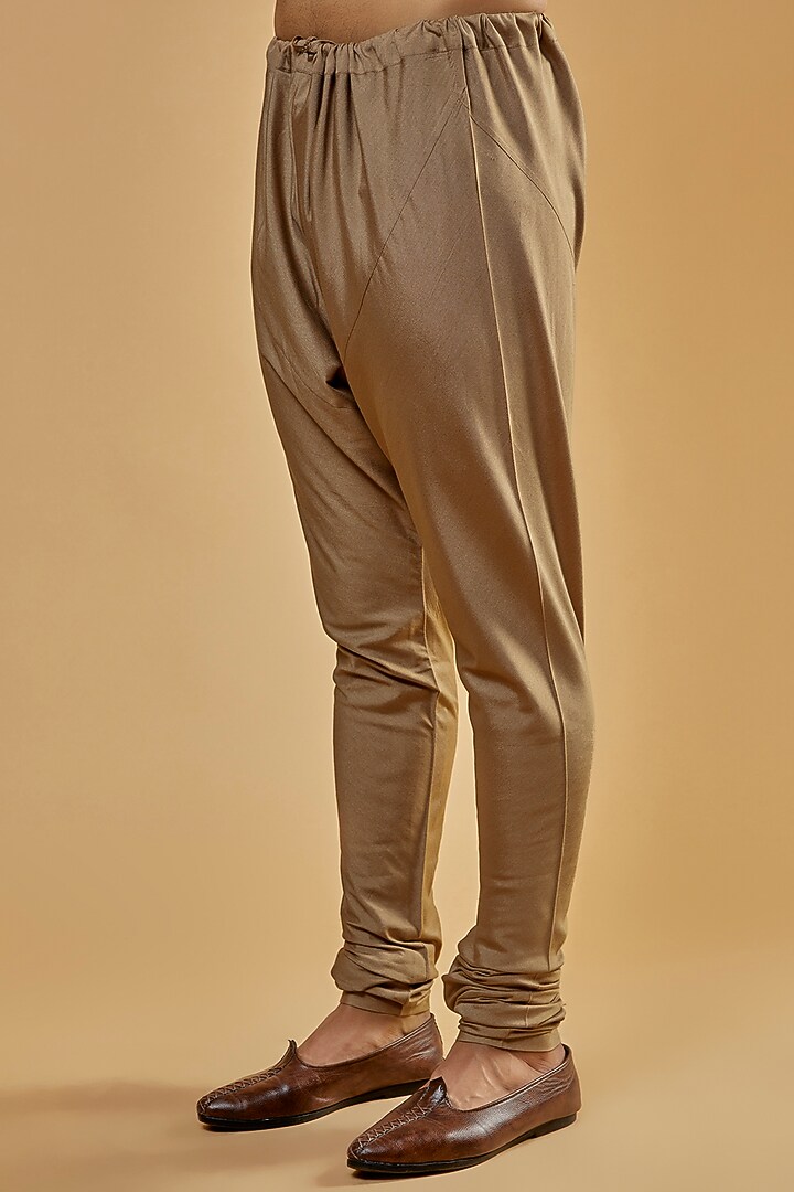 Tan Cotton Silk Kurta Set by Abhishek Gupta Men at Pernia's Pop Up Shop