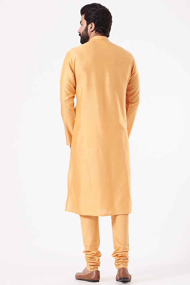 Mango Cotton Silk Kurta Set by Abhishek Gupta Men at Pernia's Pop Up Shop