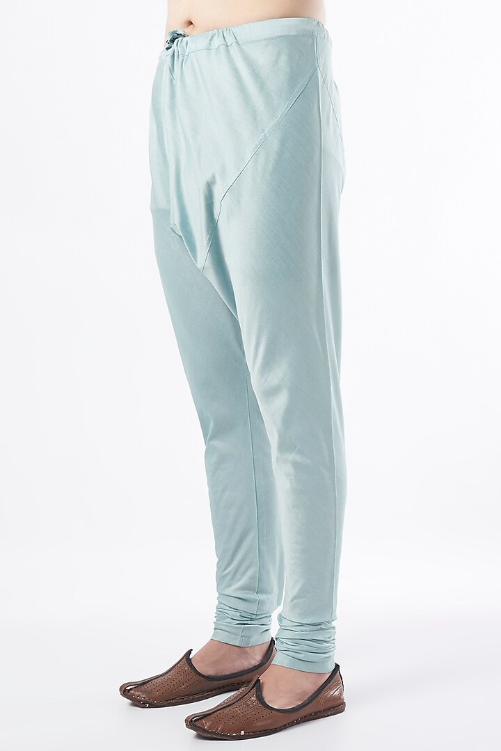 Powder Blue Embroidered Kurta Set by Abhishek Gupta Men at Pernia's Pop Up Shop