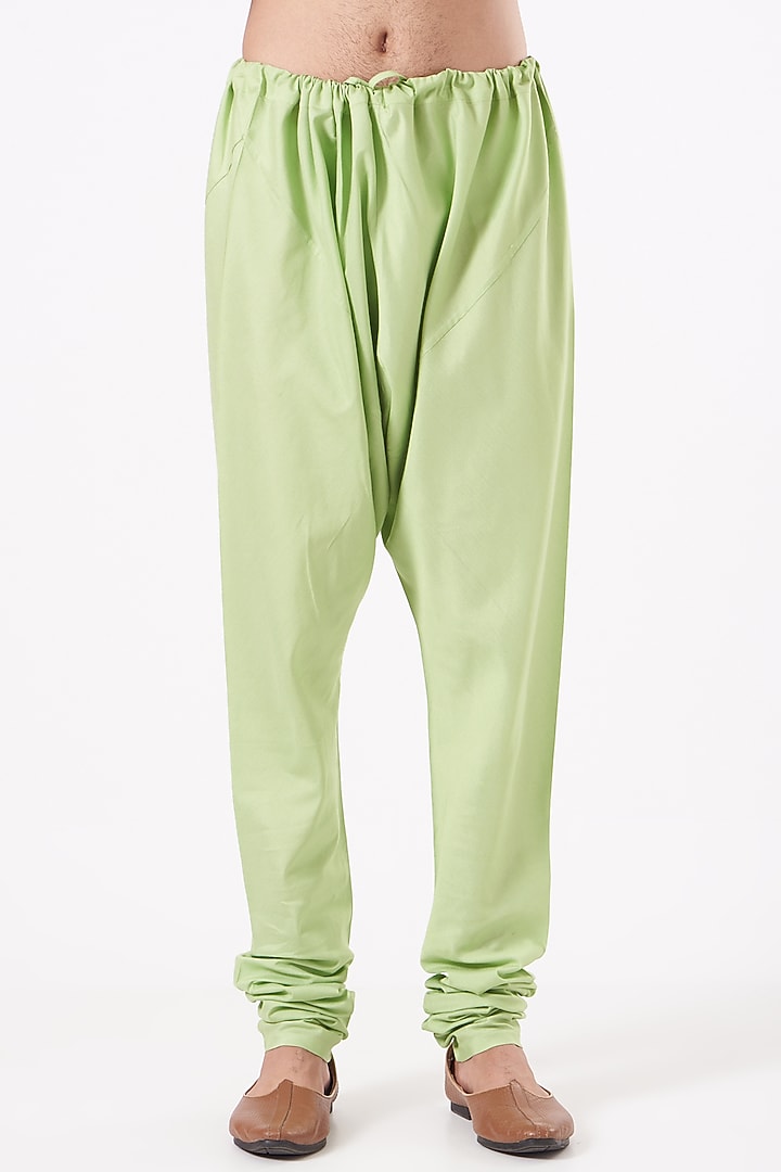 Lime Cotton Silk Kurta Set by Abhishek Gupta Men at Pernia's Pop Up Shop