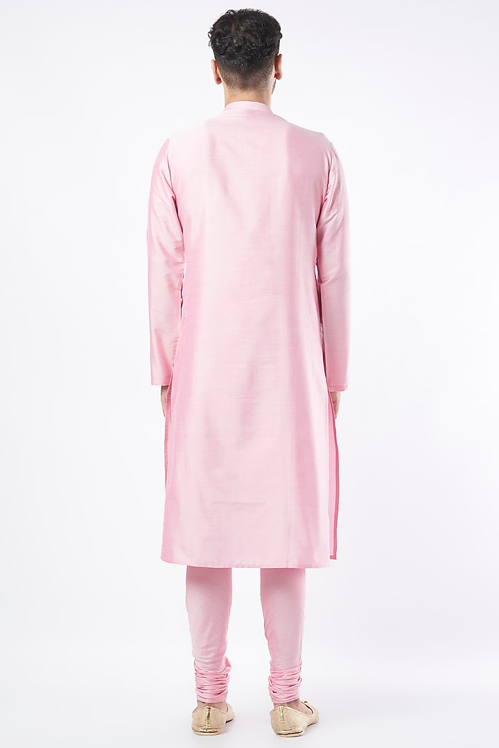 Pink Embroidered Kurta Set by Abhishek Gupta Men at Pernia's Pop Up Shop