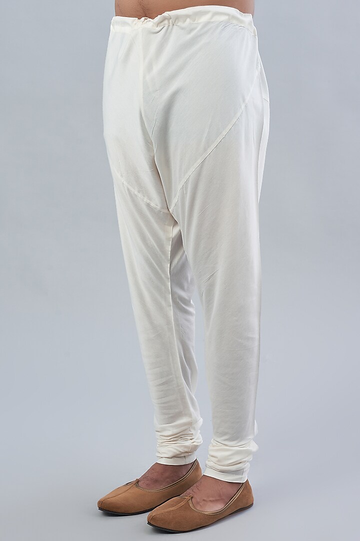 Cream Silk Woven Hand-Painted Bundi Jacket Set by Abhishek Gupta Men at Pernia's Pop Up Shop