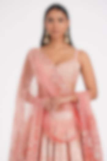 Multi-Colored Chanderi Mirror Embroidered Bridal Lehenga Set by Abhinav Mishra at Pernia's Pop Up Shop
