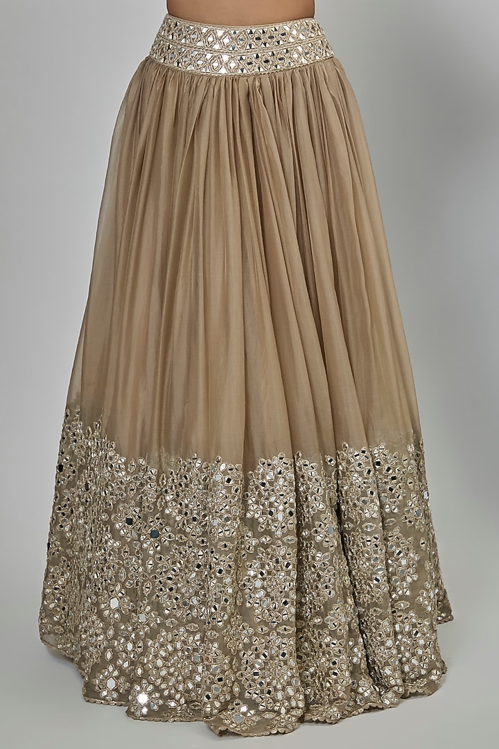 Moon Grey Organza Bridal Lehenga Set by Abhinav Mishra at Pernia's Pop Up Shop