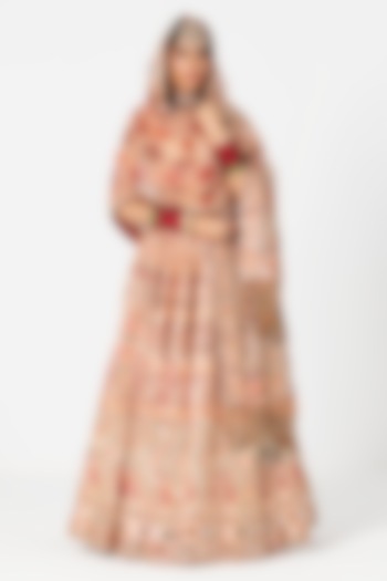 Multi-Colored Silk Mirror & Gota Embroidered Bridal Lehenga Set by Abhinav Mishra at Pernia's Pop Up Shop