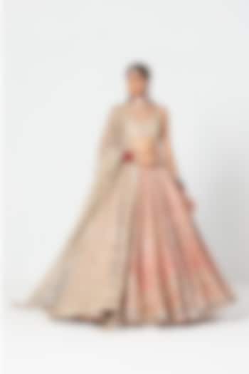 Multi-Colored Silk Sequin & Gota Embroidered Bridal Lehenga Set by Abhinav Mishra at Pernia's Pop Up Shop