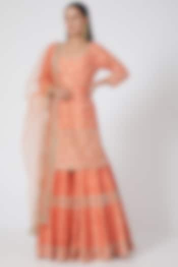 Orange Embellished Sharara Set by Abhinav Mishra at Pernia's Pop Up Shop