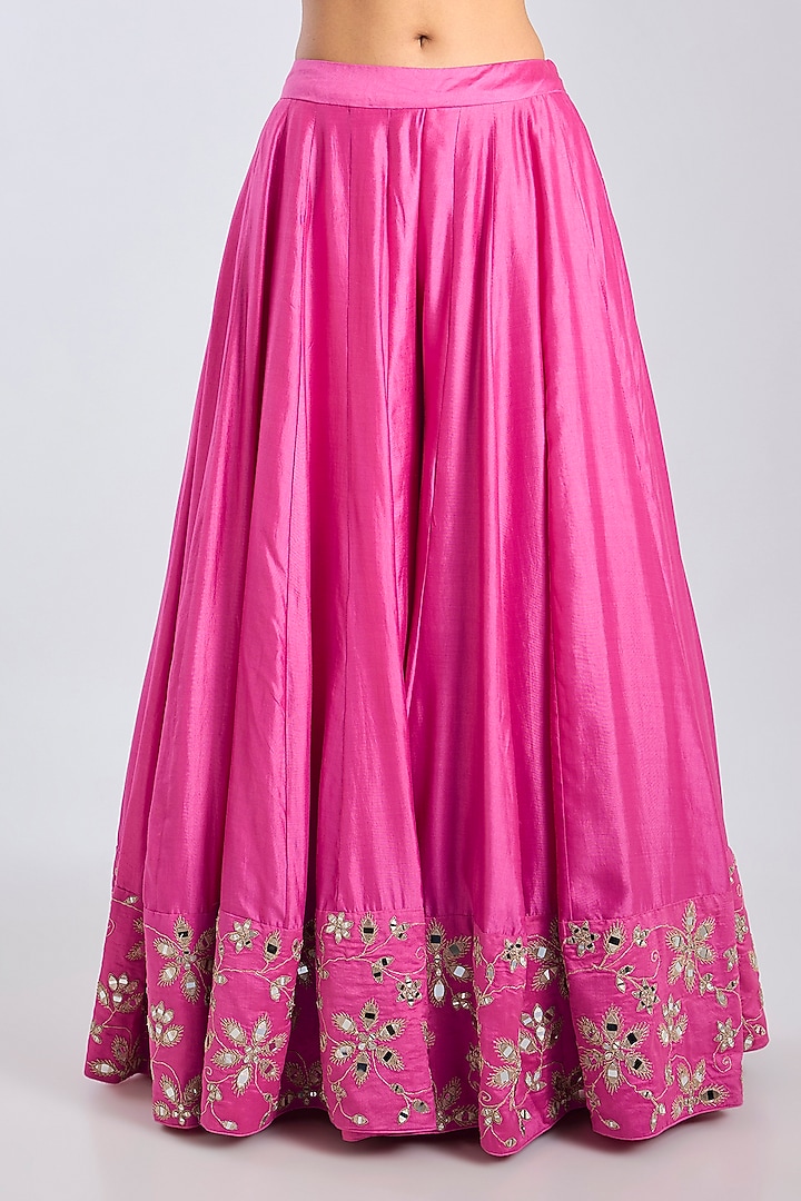 Maharani Pink Chanderi Bridal Sharara Set by Abhinav Mishra at Pernia's Pop Up Shop