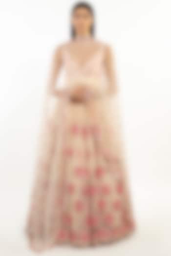 Blush Embroidered Bridal Anarkali Set by Abhinav Mishra at Pernia's Pop Up Shop