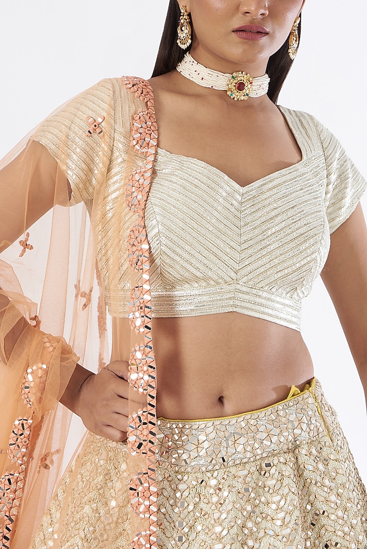 Multi-Colored Silk Embroidered Bridal Lehenga Set by Abhinav Mishra at Pernia's Pop Up Shop