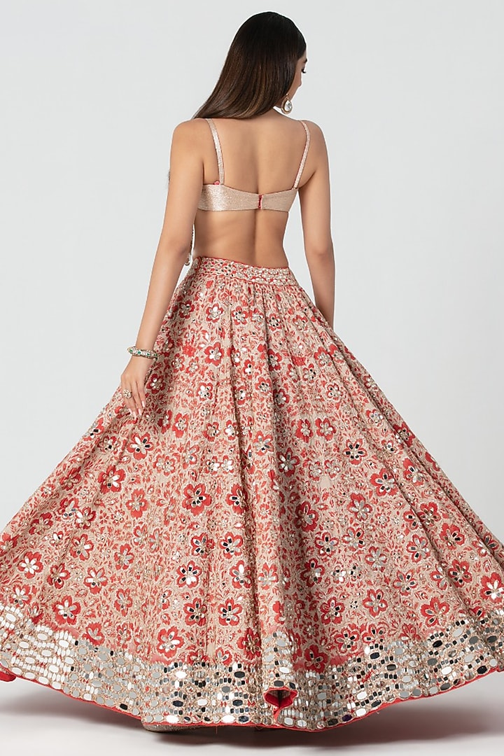 Multi-Colored Chanderi Silk Sequin Embroidered Bridal Bridal Lehenga Set by Abhinav Mishra at Pernia's Pop Up Shop