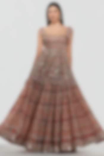 Multi-Colored Organza Mirror Work Bridal Lehenga Set by Abhinav Mishra at Pernia's Pop Up Shop