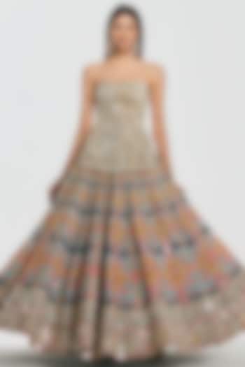Multi-Colored Chanderi Mirror Work Bridal Lehenga Set by Abhinav Mishra at Pernia's Pop Up Shop