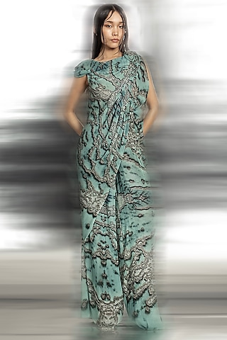 Coast Poly Georgette Printed Top by Abhishek Sharma
