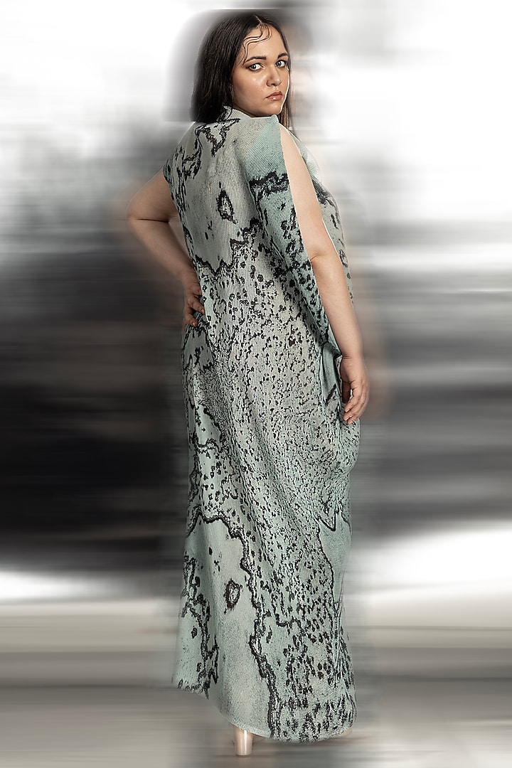 Coast Poly Georgette Printed Draped Vacation Dress by Abhishek Sharma at Pernia's Pop Up Shop