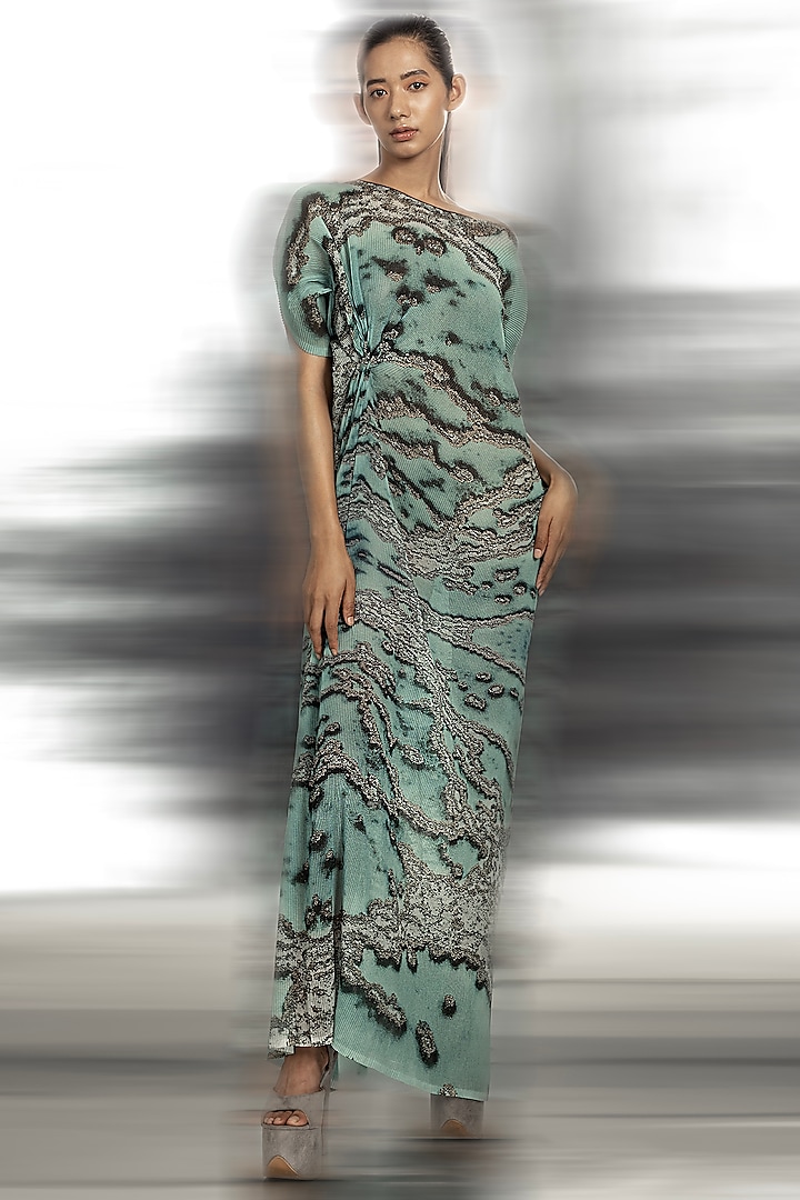 Coast Poly Georgette Printed Asymmetrical Dress by Abhishek Sharma