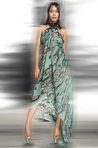 Coast Poly Georgette Printed Halter Dress by Abhishek Sharma