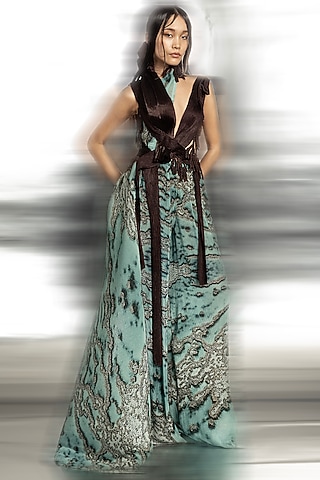 Coast Poly Georgette Embroidered Top by Abhishek Sharma