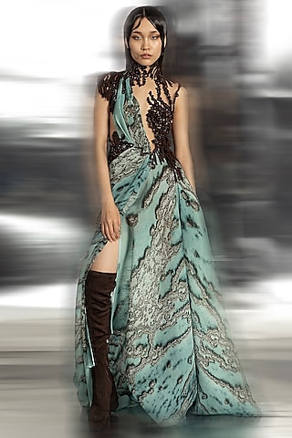 Coast Poly Georgette Printed Dress by Abhishek Sharma