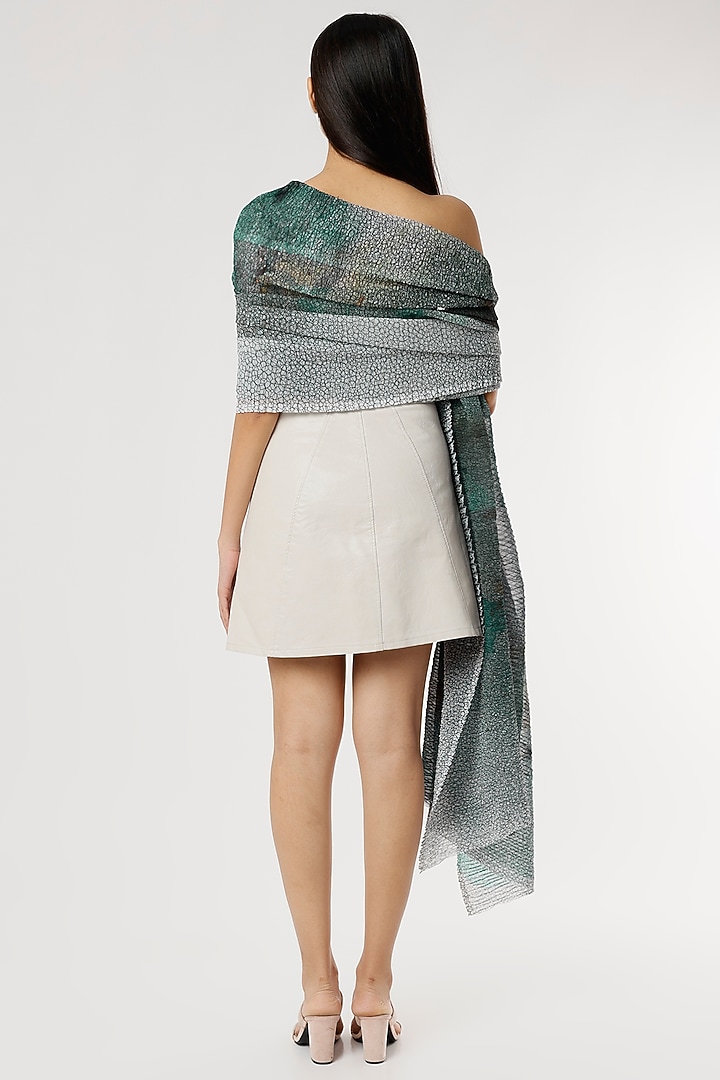 Grey Printed One-Shoulder Top by Abhishek Sharma at Pernia's Pop Up Shop