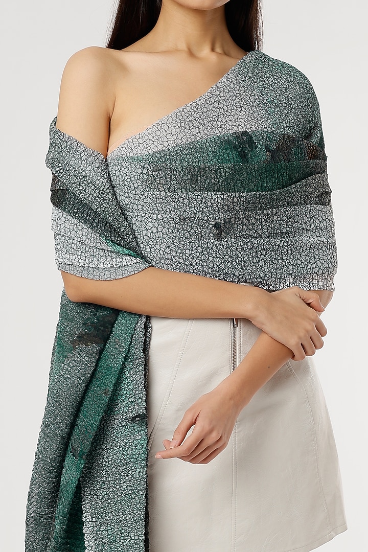 Grey Printed One-Shoulder Top by Abhishek Sharma at Pernia's Pop Up Shop