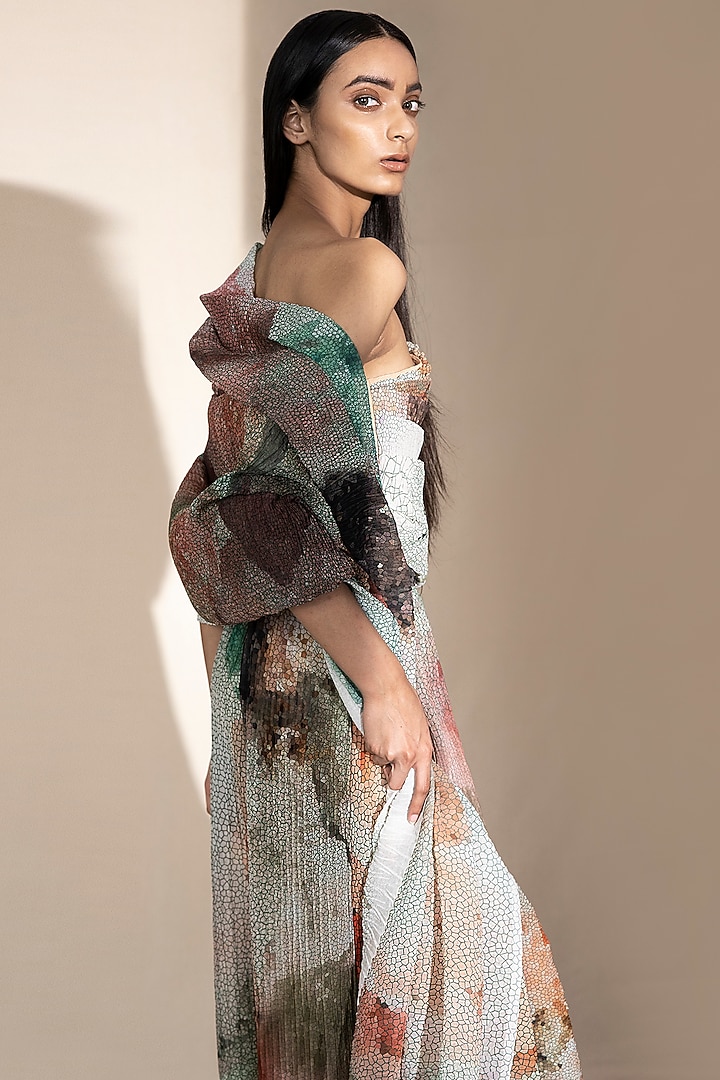 Crystal Petalite Printed Off-Shoulder Top by Abhishek Sharma at Pernia's Pop Up Shop