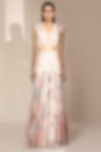 Blush Pink Embroidered Skirt Set by Abhishek Sharma at Pernia's Pop Up Shop