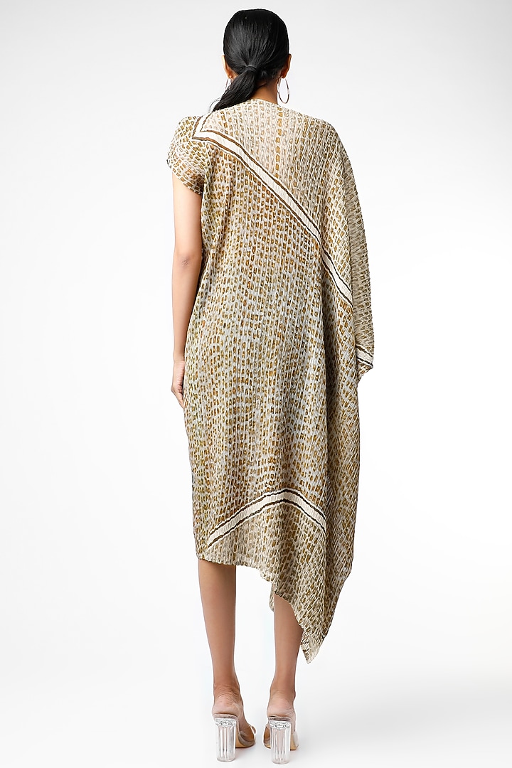 Olive Green & Powder Blue Midi Vacation Dress by Abhishek Sharma at Pernia's Pop Up Shop