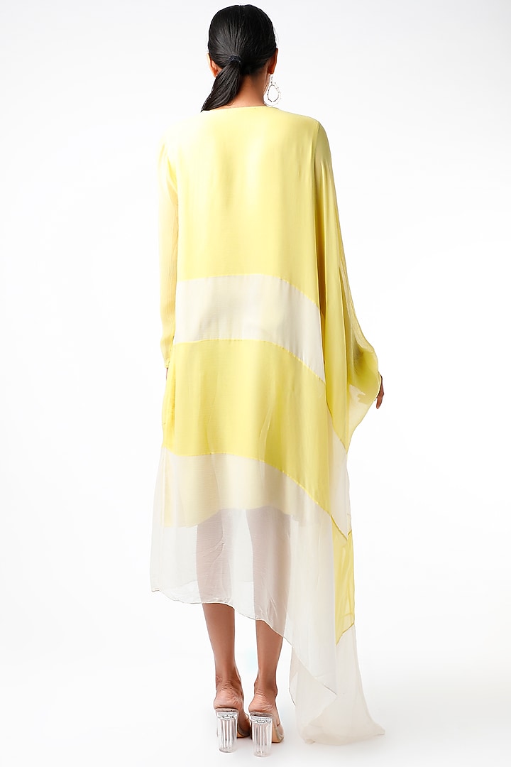 Yellow Draped Long Tunic With Inner by Abhishek Sharma at Pernia's Pop Up Shop
