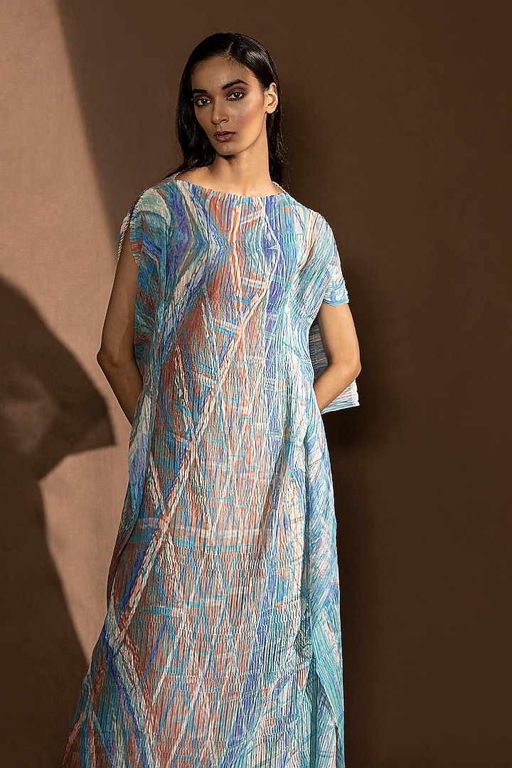 Multi-Colored Printed Maxi Vacation Dress by Abhishek Sharma at Pernia's Pop Up Shop