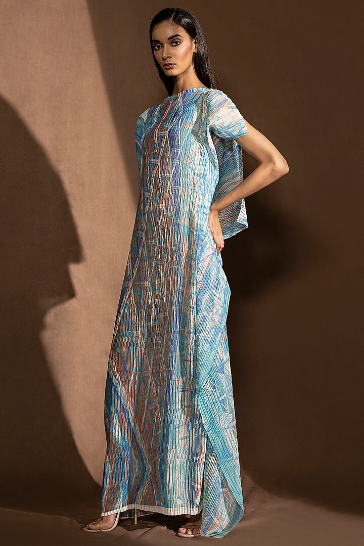 Multi-Colored Printed Maxi Vacation Dress by Abhishek Sharma at Pernia's Pop Up Shop