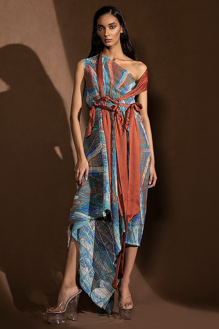 Multi-Colored Printed Maxi Vacation Dress by Abhishek Sharma at Pernia's Pop Up Shop