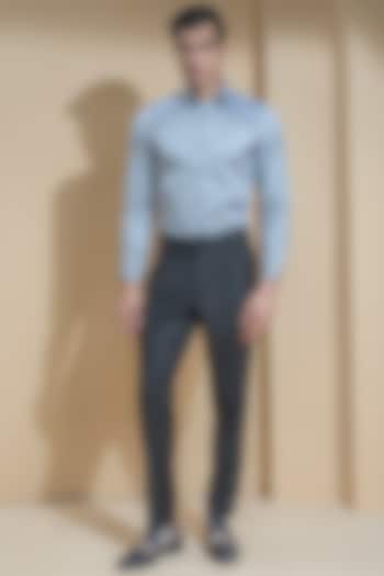 Grey Party Wear Shirt With Piping by Abkasa at Pernia's Pop Up Shop