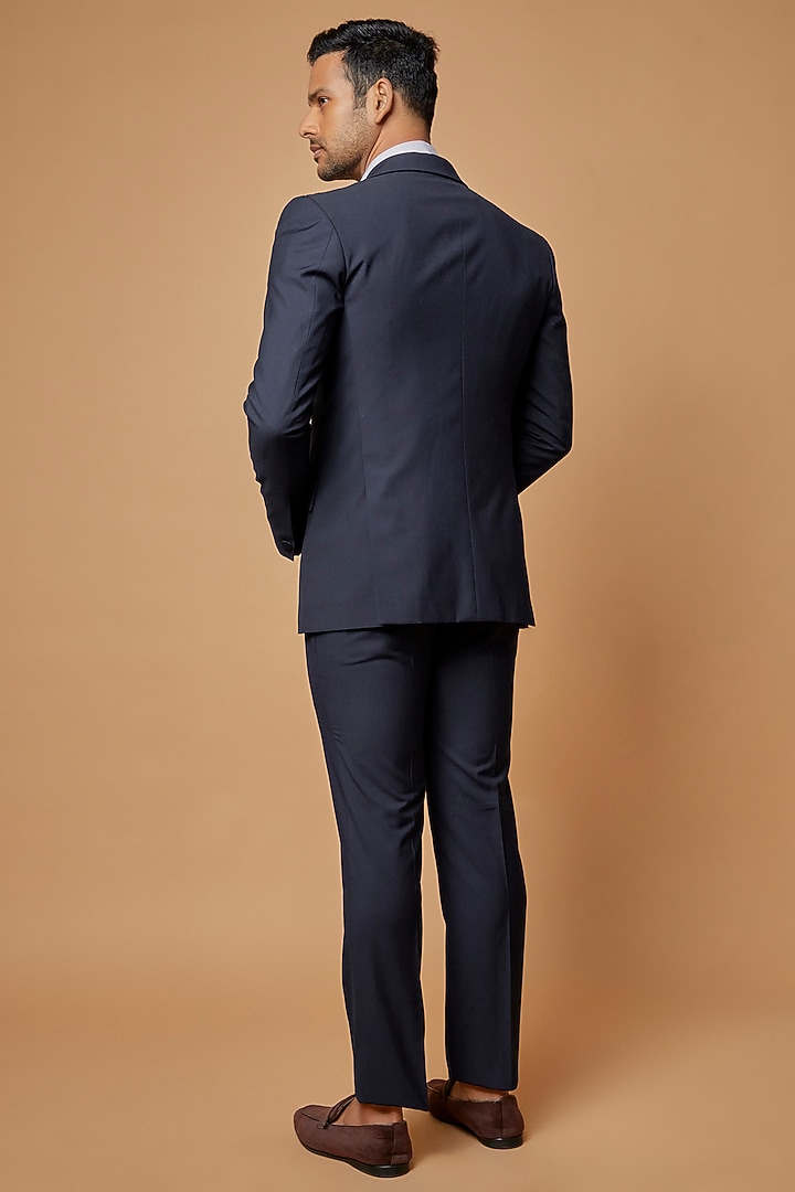 Navy Blue Terry Rayon Suit Set by Abkasa at Pernia's Pop Up Shop