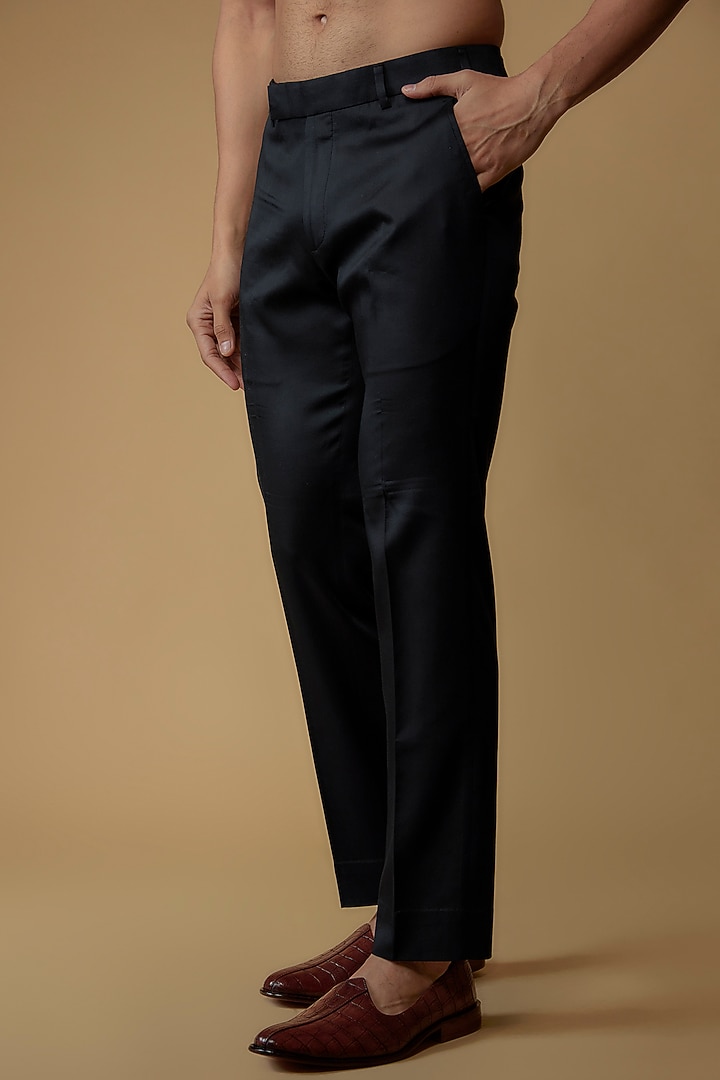 Black Modal Satin Bead Embroidered Kurta Set by Abkasa at Pernia's Pop Up Shop