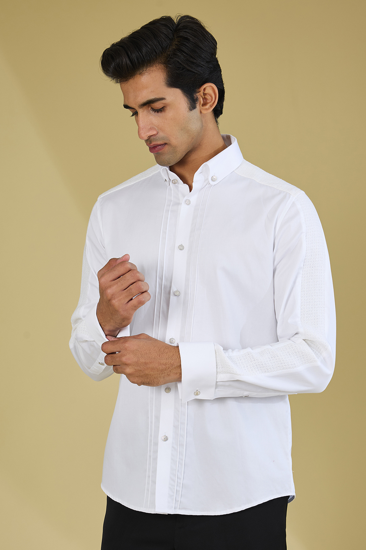 White Cotton Shirt by Abkasa