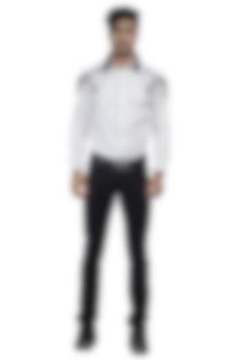 White Hand Embroidered Summer Shirt by Abkasa at Pernia's Pop Up Shop