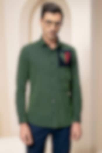 Moss Green Corduroy Summer Shirt by Abkasa at Pernia's Pop Up Shop