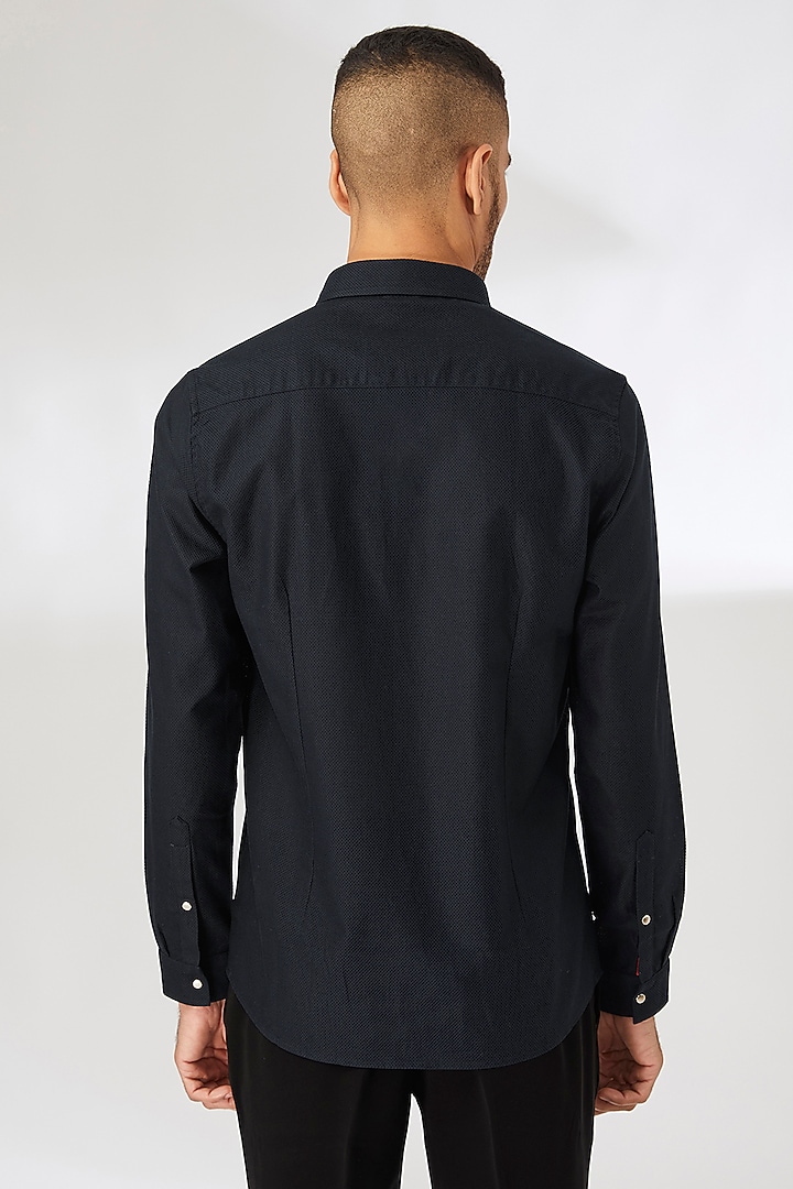 Black Cotton Party Wear Shirt by Abkasa at Pernia's Pop Up Shop