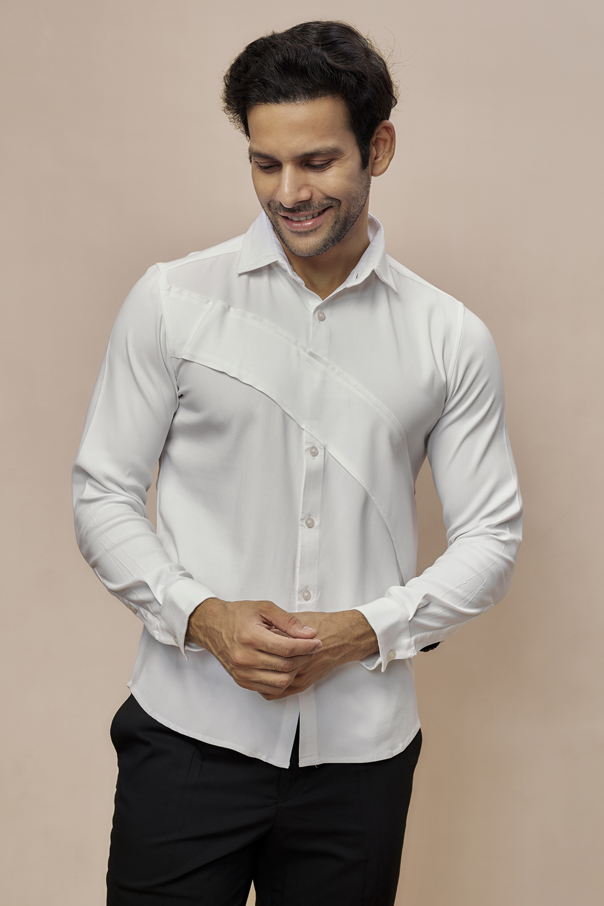 White Cotton Shirt by Abkasa