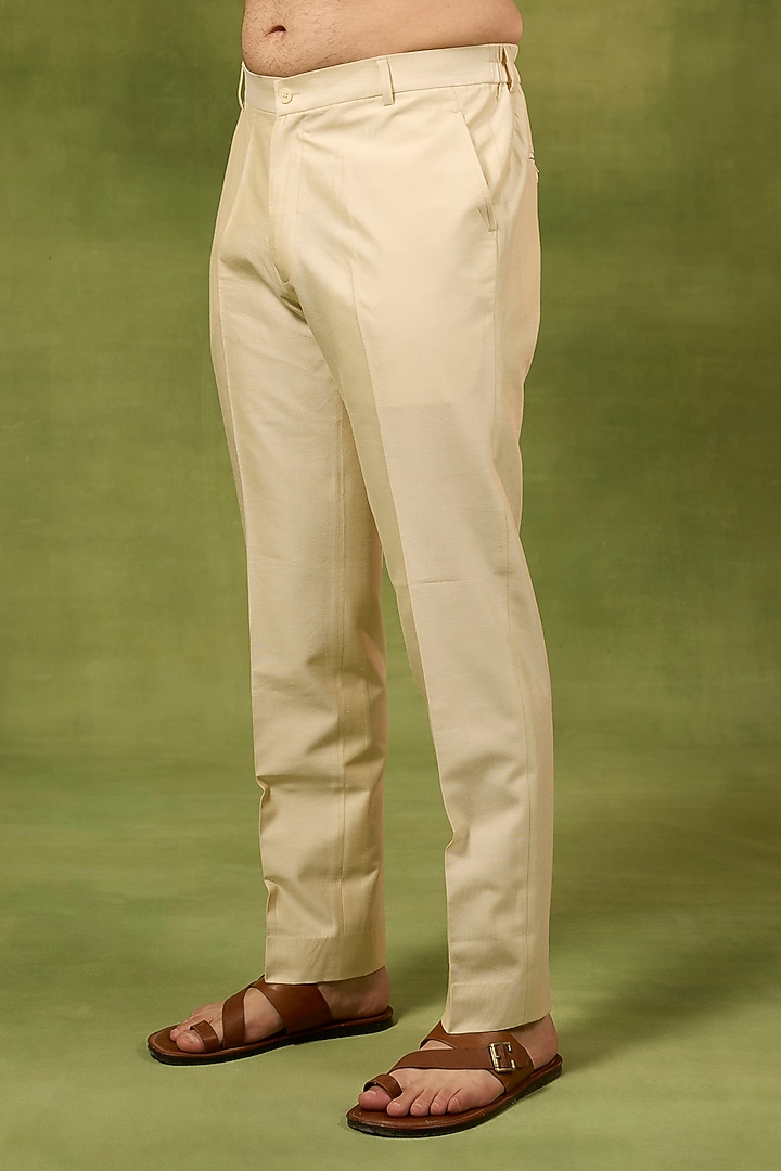 Beige Silk Woven Kurta Set by Abkasa at Pernia's Pop Up Shop